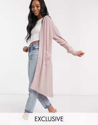 Micha Lounge longline cardigan with hood | ASOS (Global)
