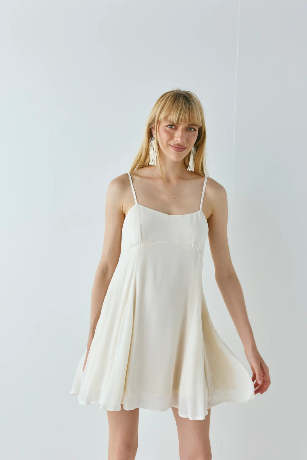 Laina Mini Dress Cream | VRG Grl