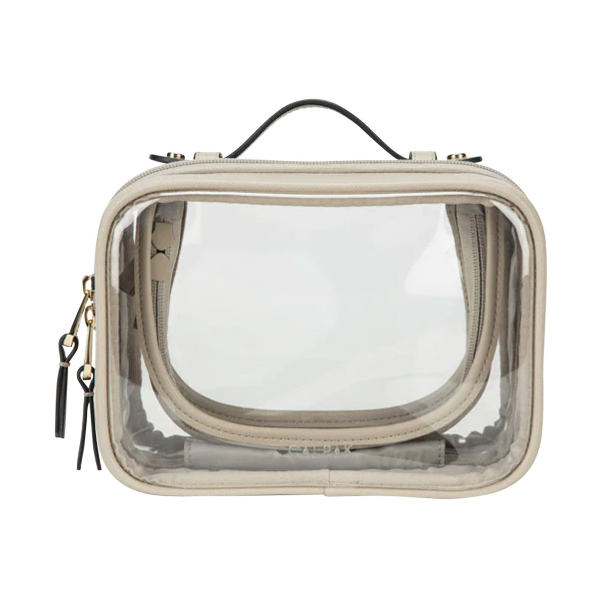 Calpak Small Clear Cosmetic Case Stone | The Container Store