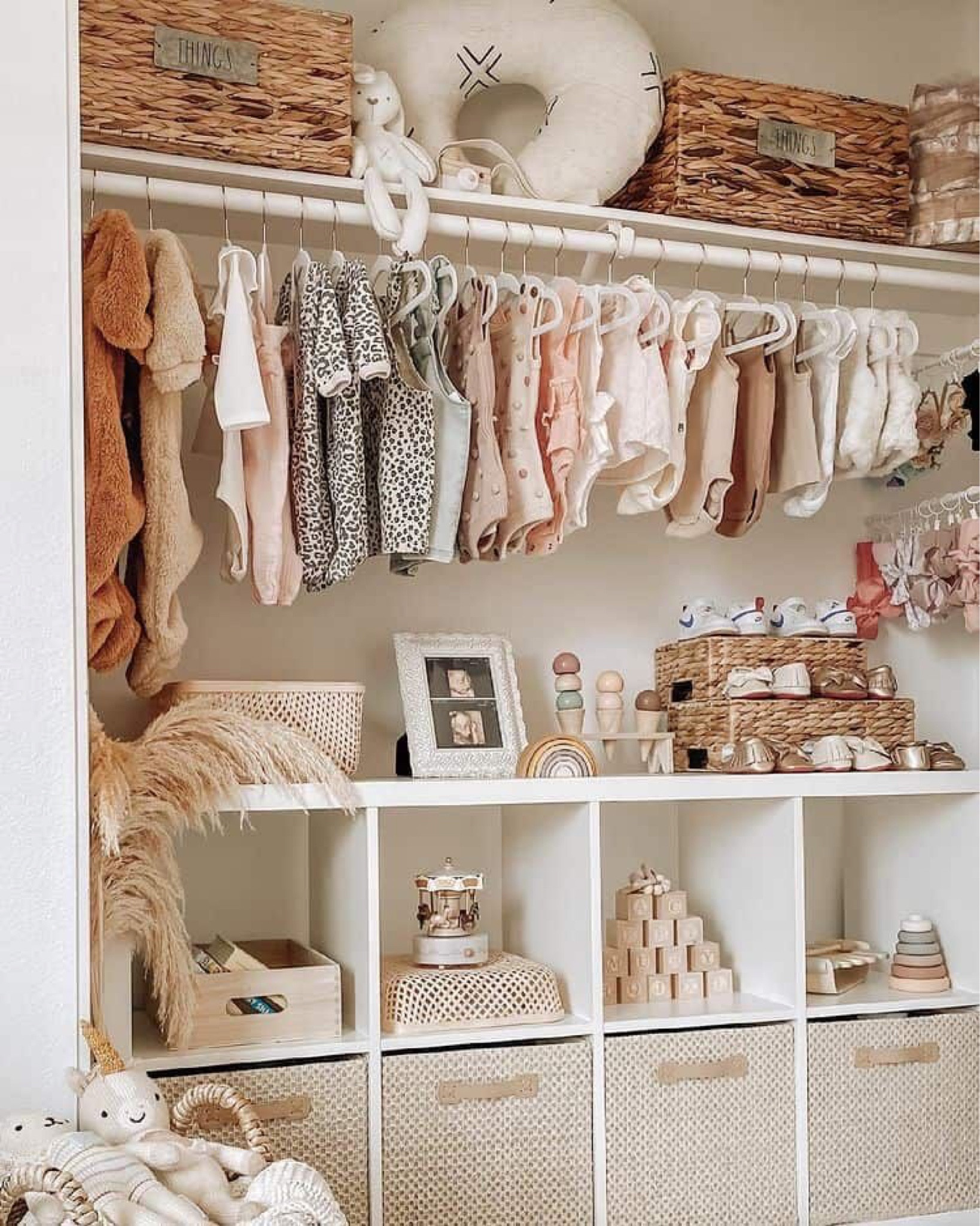 Nursery closet organization! Kids closet organization ideas. Closet organizers. Closet storage. Closet organization. #nurseryorganization #kidsroomorganization #kidsclosetorganizers #nurseryclosetstorage #storagebaskets

#LTKbaby #LTKhome #LTKbump