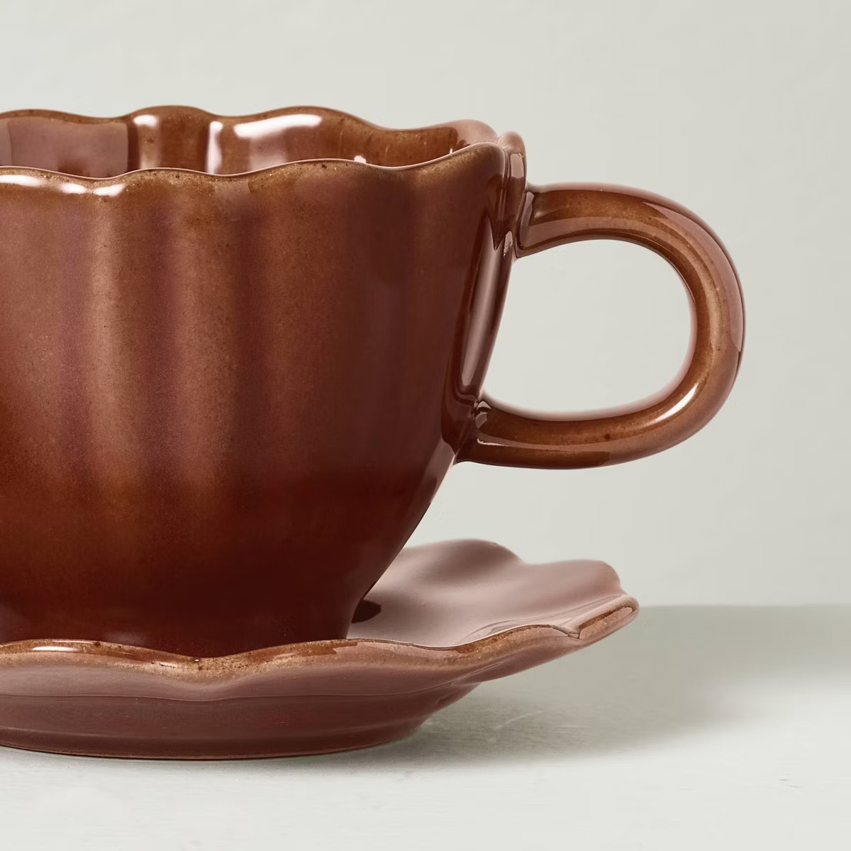 5oz Scalloped Stoneware Espresso Cup Tan - Hearth & Hand™ with Magnolia | Target
