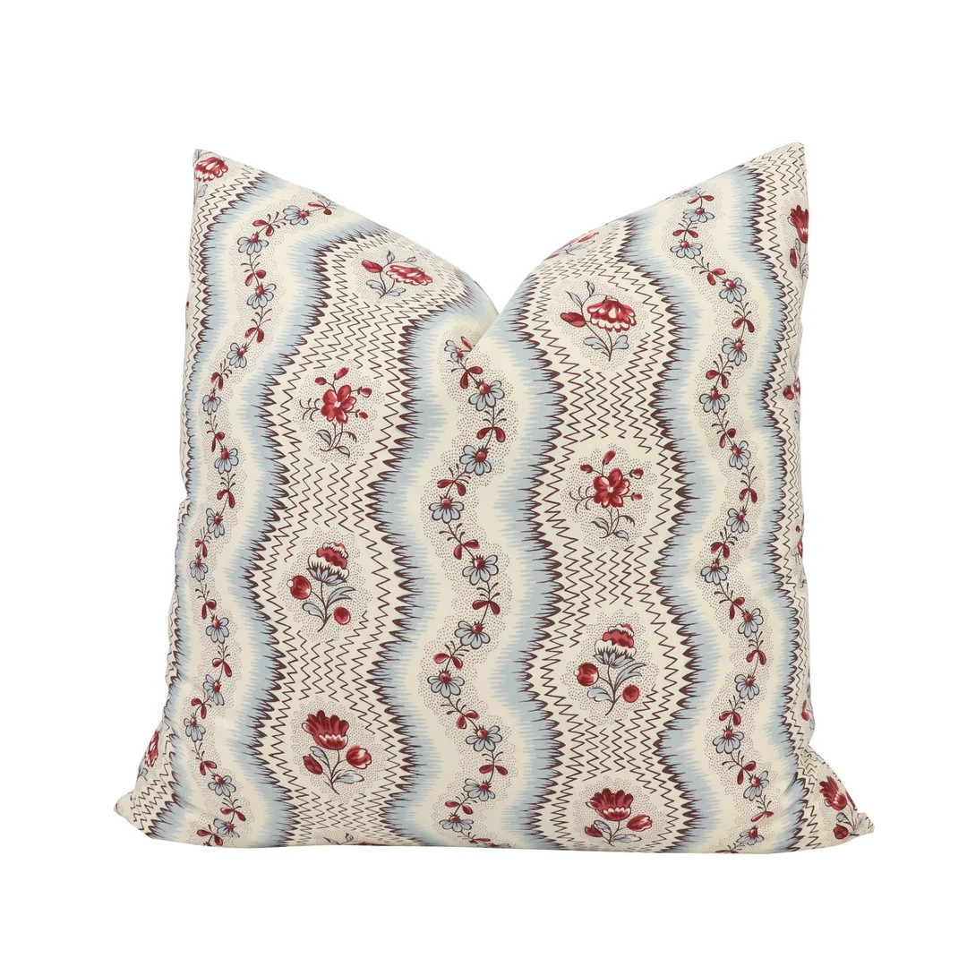 Pierre Frey Greuze Pillow Cover in Bleu Rouge L4216003  ON - Etsy | Etsy (US)