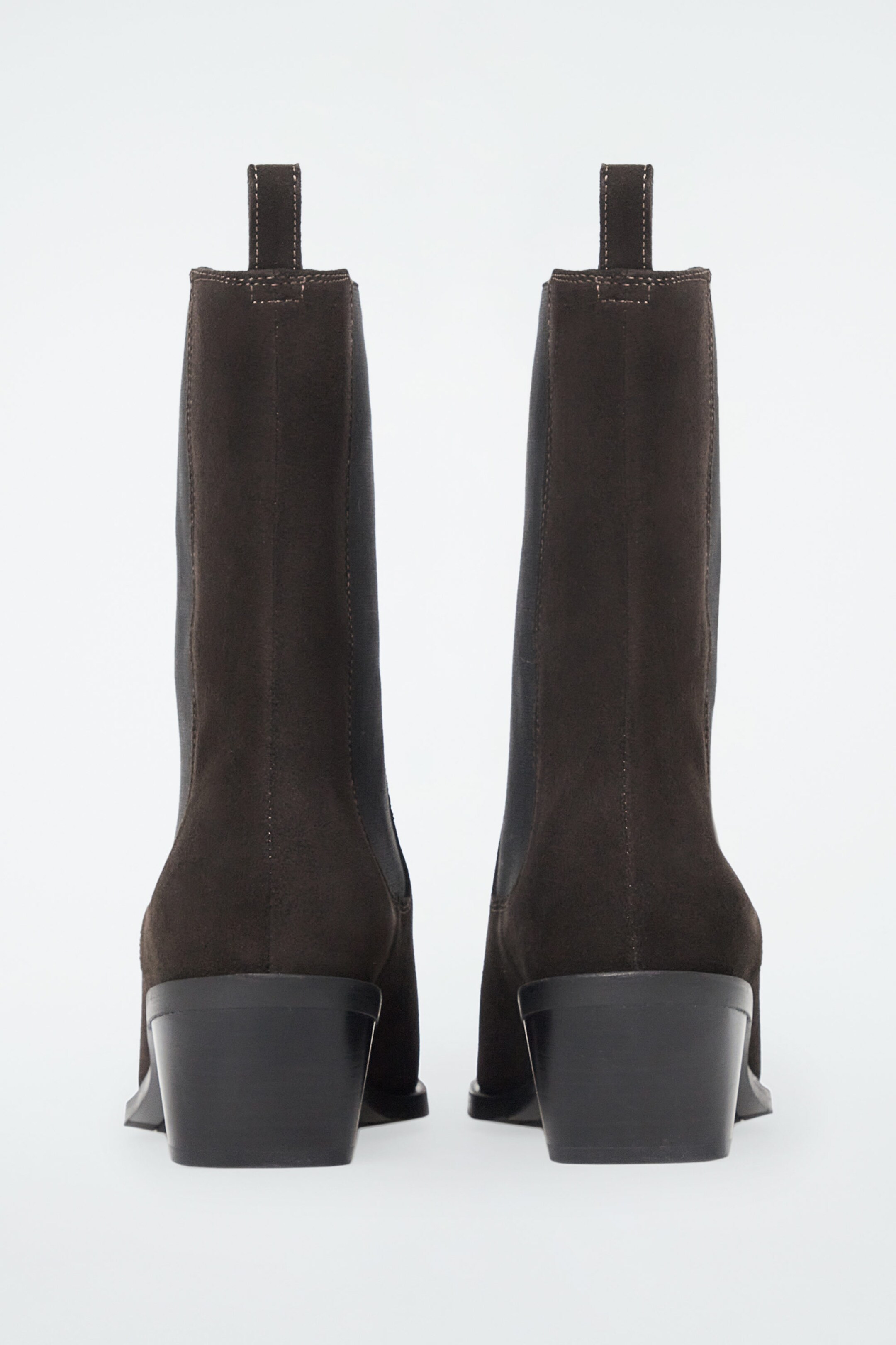 LEATHER COWBOY CHELSEA BOOTS - DARK-BROWN SUEDE | COS (EU)