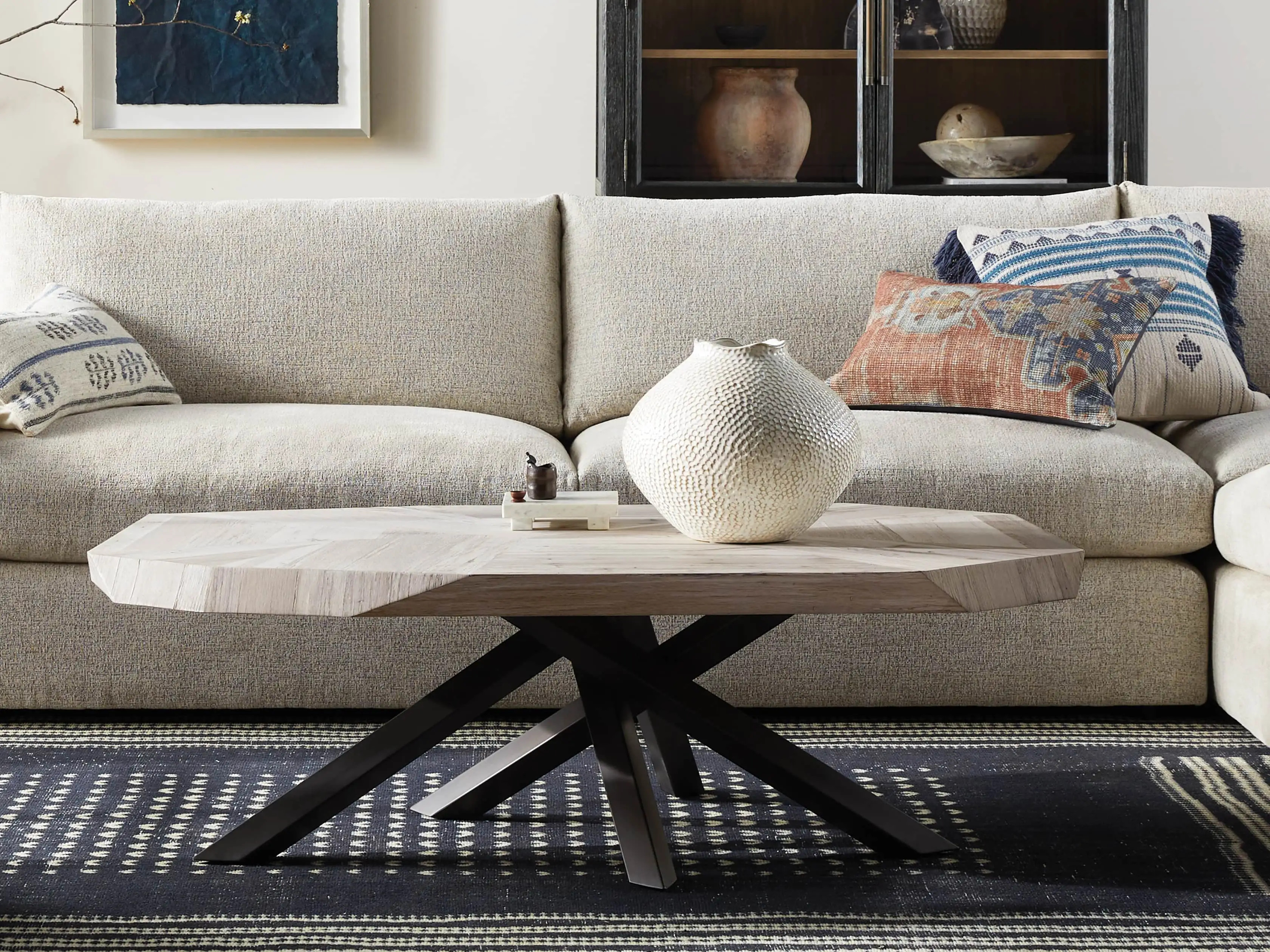 Eva Large Round Vase in Cream | Arhaus