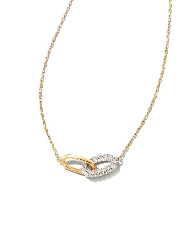 Elisa 14k Yellow Gold Interlocking Pendant Necklace in White Diamond | Kendra Scott | Kendra Scott