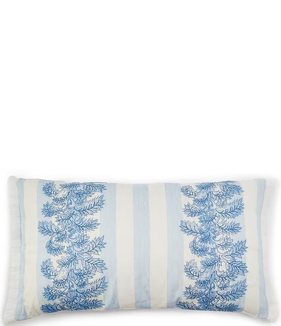 Southern Living Spring Collection Cabana Stripe Embroidered Floral Lumbar Pillow | Dillard's | Dillard's