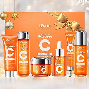 Glown 6-Piece Hydrating Skincare Set with Vitamin C & Niacinamide,Complete Face & Body Care Kit w... | Amazon (US)
