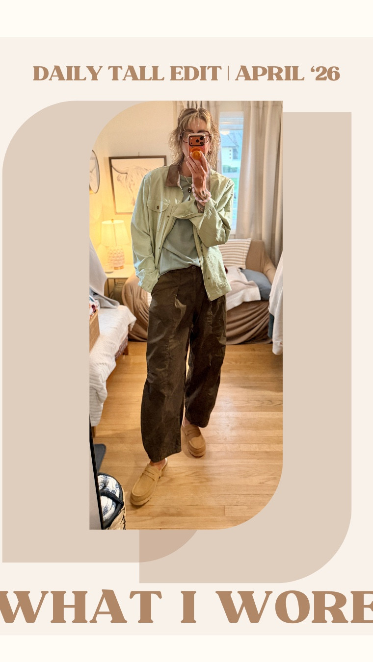 Here’s a clean, strong caption with a hook + easy flow + CTA (keeping your tone):

---

Almost 40. 6’3”. 36” inseam.

Still choosing relaxed over fitted. Every time.

Today’s outfit just *works*—
no patterns, all solids…
but the mix of textures does all the heavy lifting.

Linen jacket + leather collar
soft tee + structured cargos
suede clogs to finish it off

Monochrome, but not boring.

Also—men’s section stays underrated.

This jacket? clearance find.
The tee? technically “cropped”… but on a tall frame it hits exactly where it should.
(another reason I’ll always check men’s first)

Loose, easy, a little unisex… exactly how I like it.

Comment **SHOP** and I’ll send you links to this outfit + current spring pieces I’m loving 🤍


#LTKMidsize #LTKootd #LTKTall