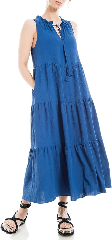 Max Studio Women's Sleeveless Tier Maxi Dress | Amazon (US)