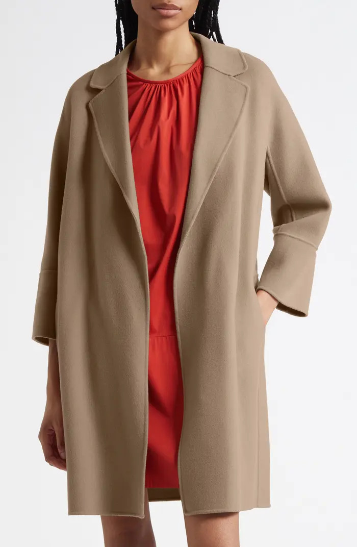 Max Mara Arona Double Face Virgin Wool Belted Coat | Nordstrom | Nordstrom