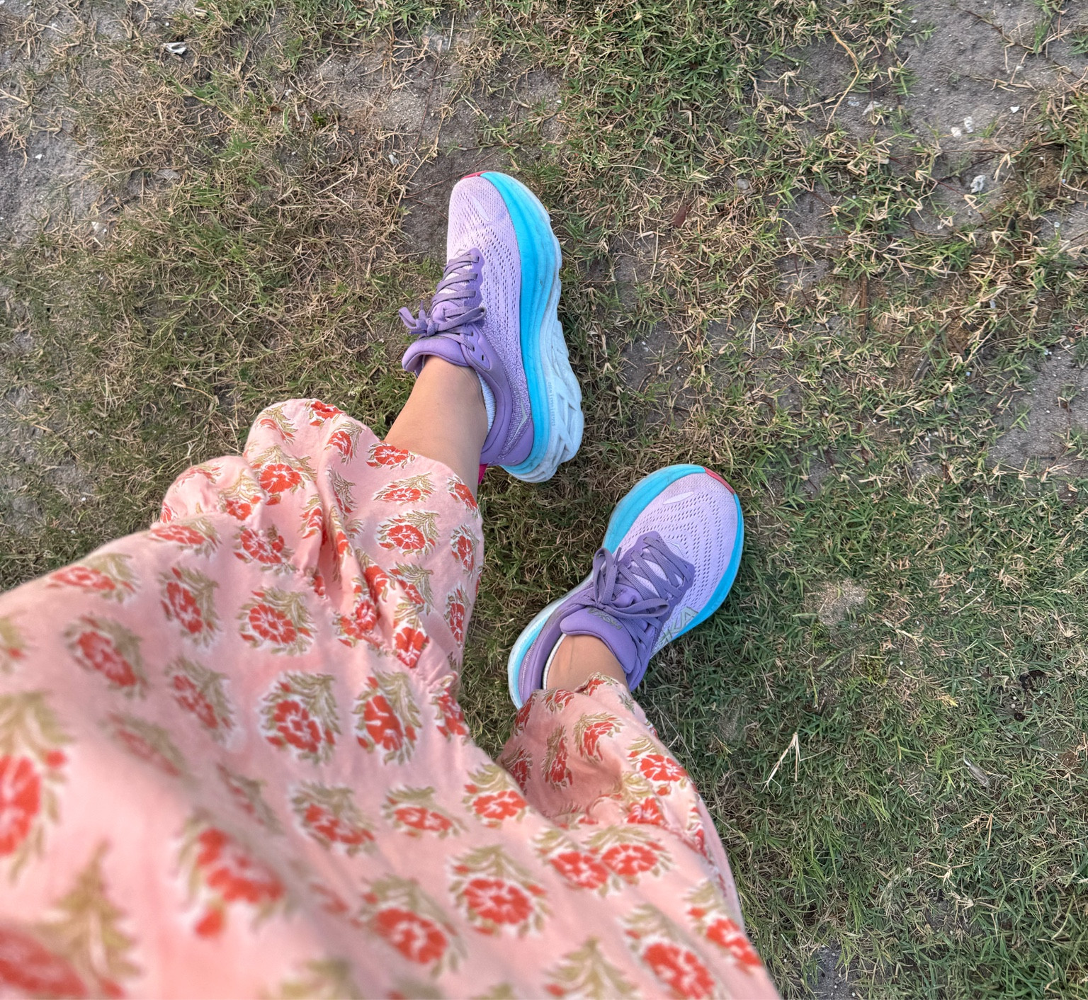 When you take your beach walks seriously… you pull out for fav tennis shoes with your sundress because you’re too lazy to change after dinner. Best running shoes ever!!!