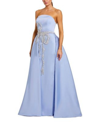 Mac Duggal Strapless Stretch Satin Column Gown With Overskirt | Bloomingdale's Women | Bloomingdale's (AU)