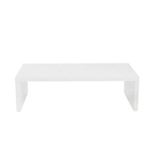 HomeRoots Amelia 48 in. White Large Rectangle Wood Coffee Table 357508 | The Home Depot