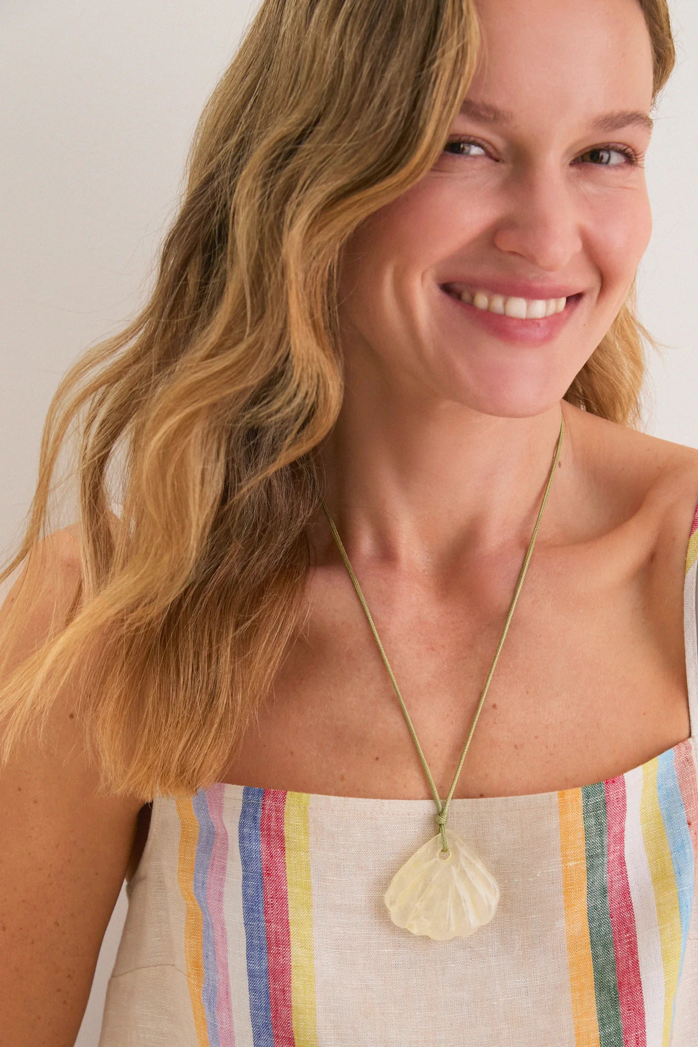 Yellow Semi Precious Crystal Shell Amelie Necklace | Tuckernuck (US)