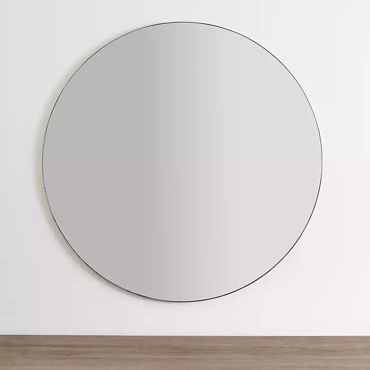 Silver Metal Linear Round Mirror, 37.5 in. | Kirkland's Home