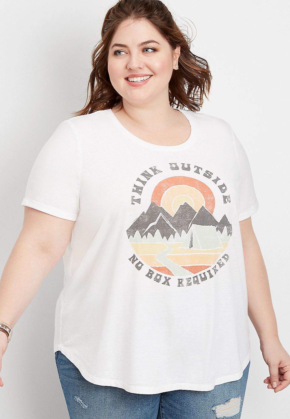 Plus Size Think Outside Graphic Tee | Maurices