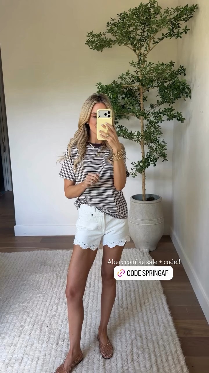 XS in tee, 25 in shorts