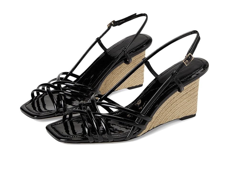 Tory Burch Strap Wedge Sandals 75mm Women's Wedge Shoes Perfect Black/Perfect Black : 11 M, Leather | Zappos