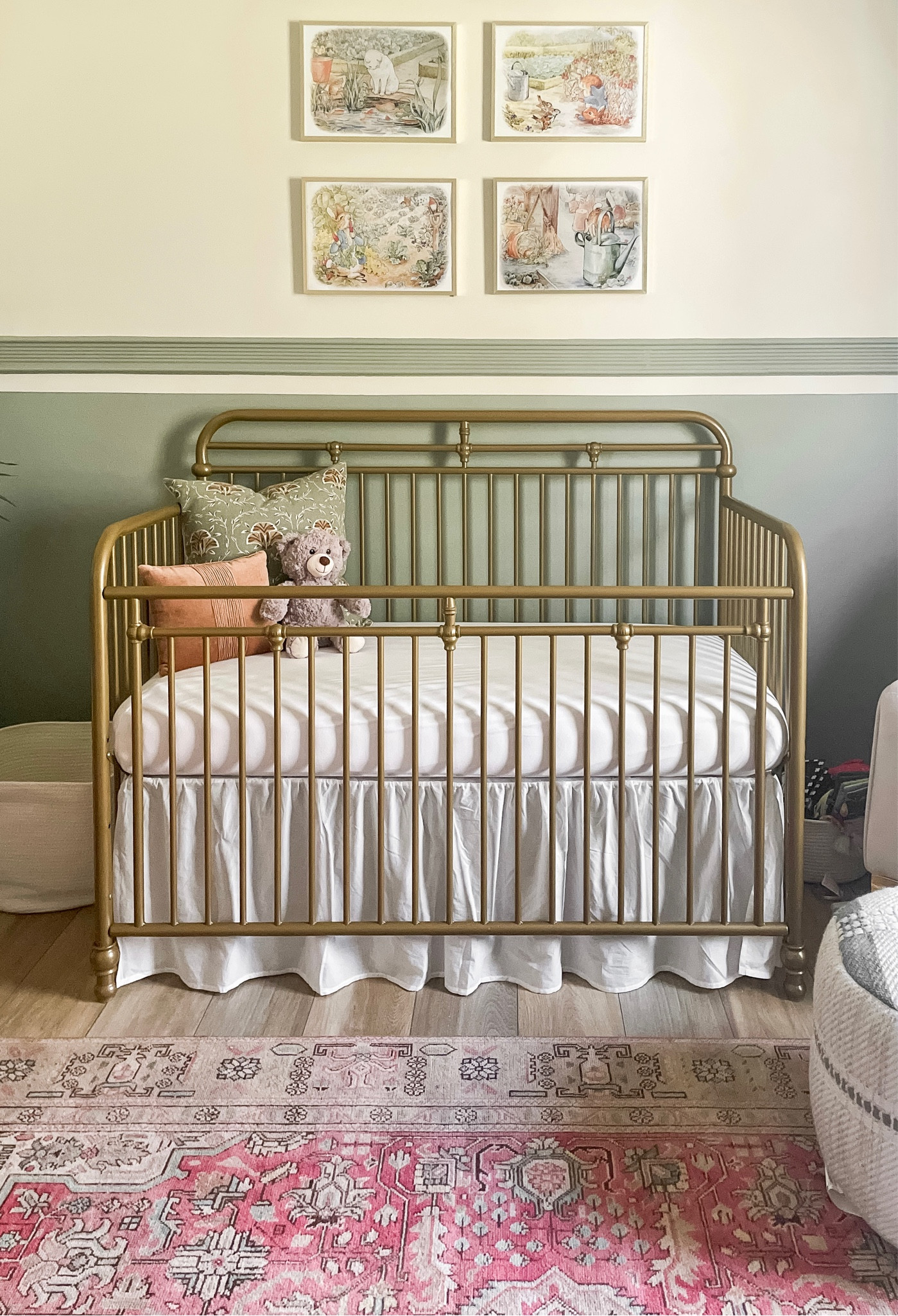 Gender neutral Sage green nursery 
Peter rabbit art prints
Acrylic gold wall art frames
Gold crib


#LTKbump #LTKbaby #LTKhome