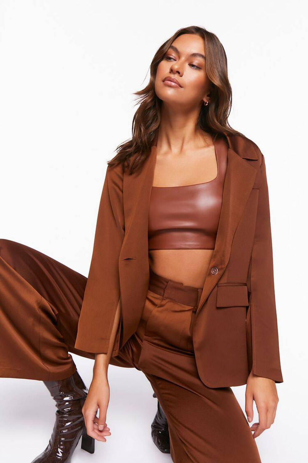 Satin Single-Breasted Blazer | Forever 21 (US)