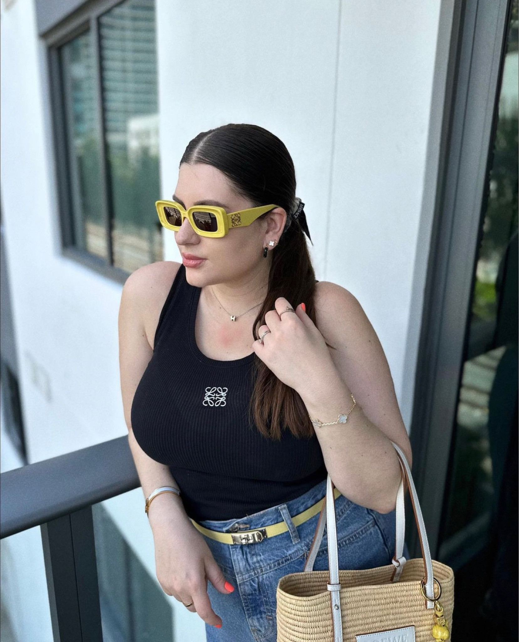 Loewe Chunky Anagram 46mm Rectangular Sunglasses Loewe Chunky Anagram 46mm Rectangular Sunglasses | Nordstrom main image 2
