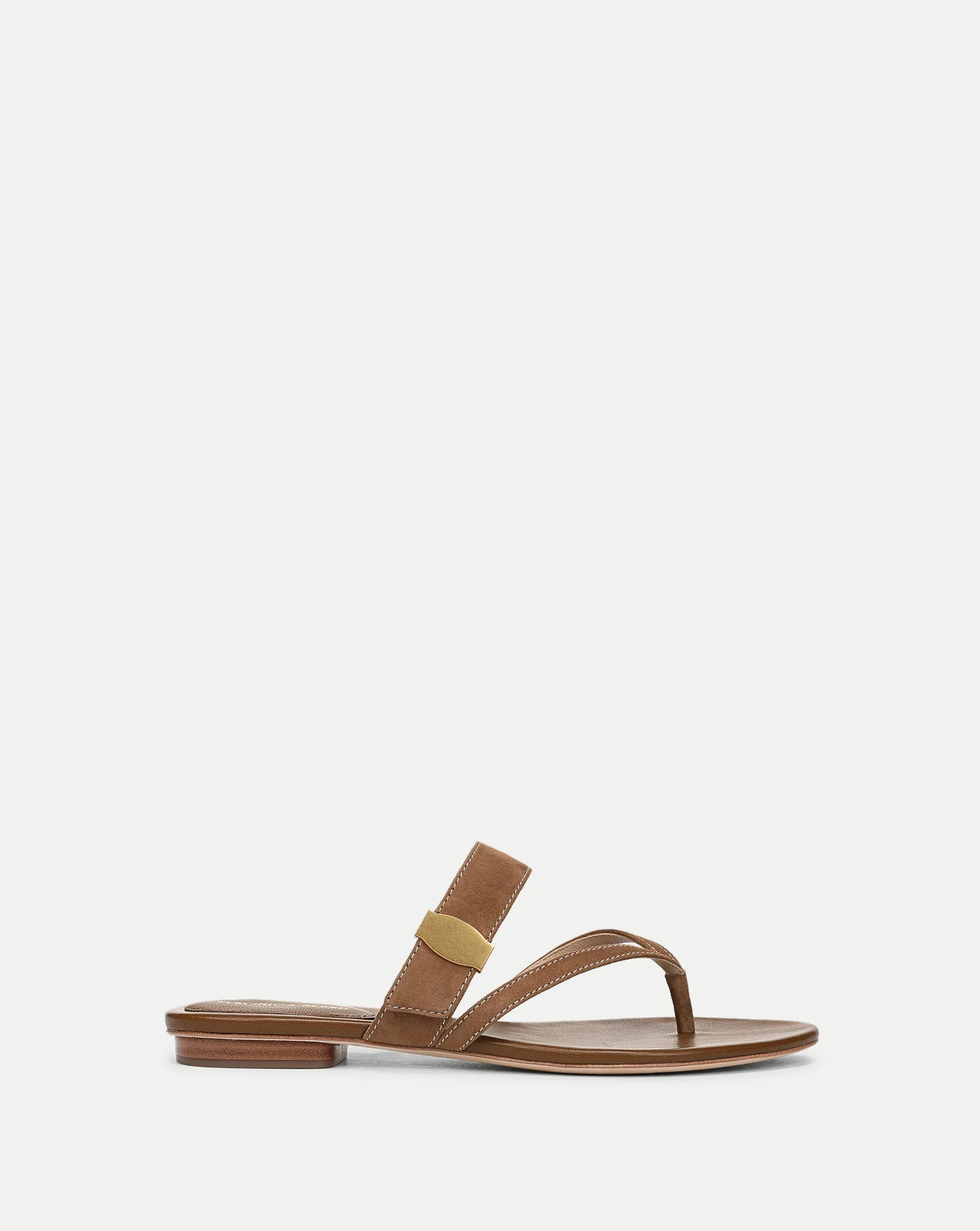 Veronica Beard Salva Dash Flat Sandal Chestnut | Veronica Beard