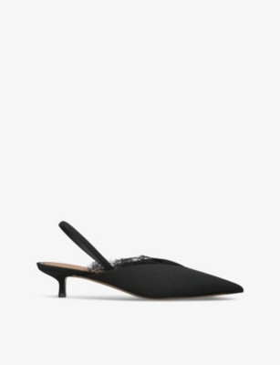 NEOUS - Irena Sling 80 lace-trim satin heeled mules | Selfridges.com | Selfridges