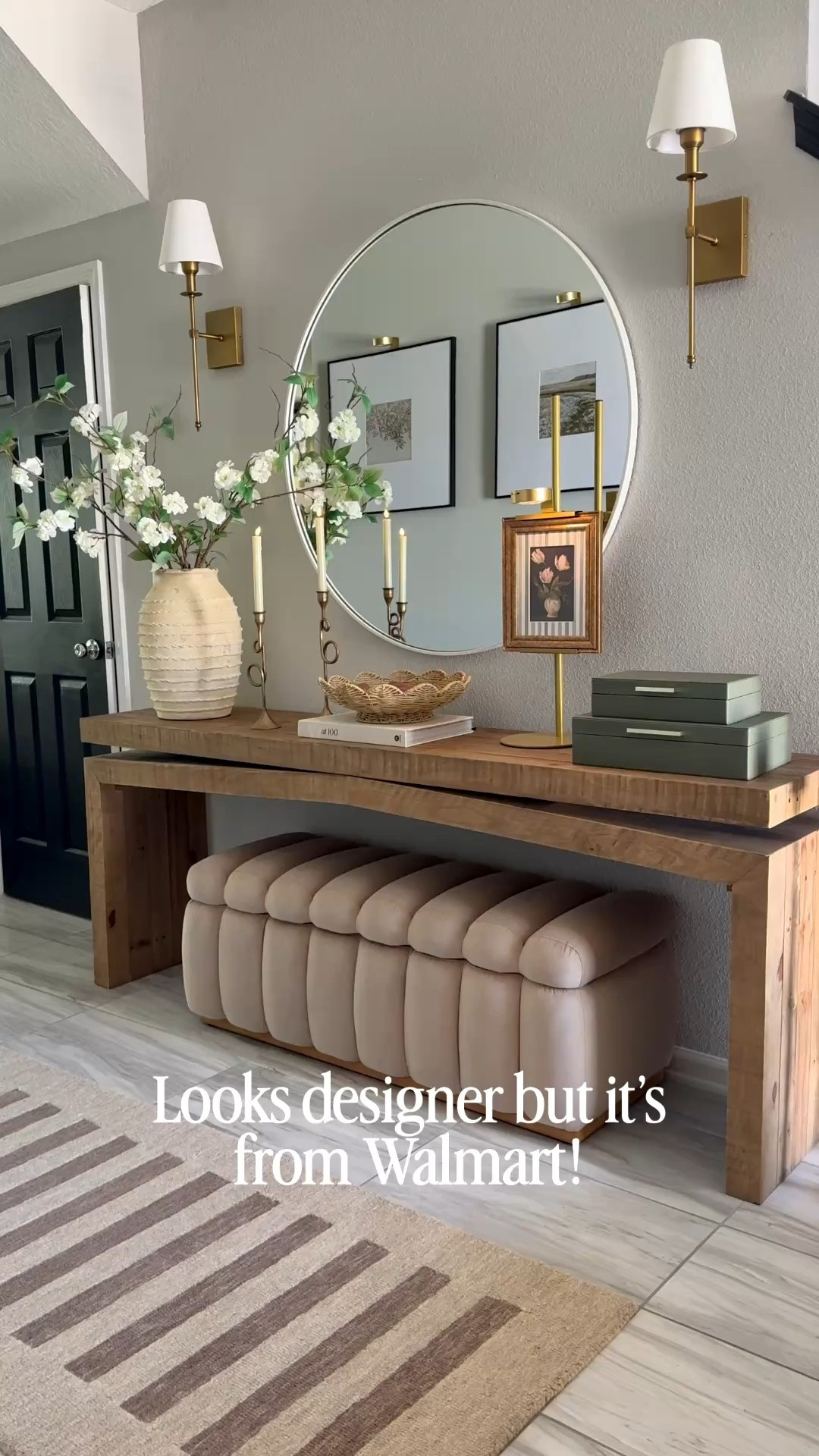This gorgeous storage bench is back in stock! One of my favorite look for less finds 👌🏽 

Walmart home finds, entryway decor, console table styling, summer decor, designer for less home finds, storage bench, console table inspo

#LTKHome