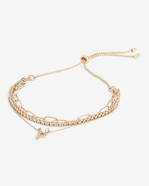 3 Row Initial Bracelet | Express