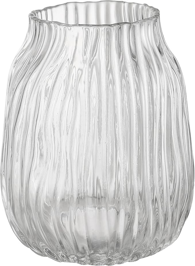 Flower Glass Vase,Grey Bud Vases,Simple Striped Design for Home Floor Decor,Farmhouse Decor, Cent... | Amazon (CA)