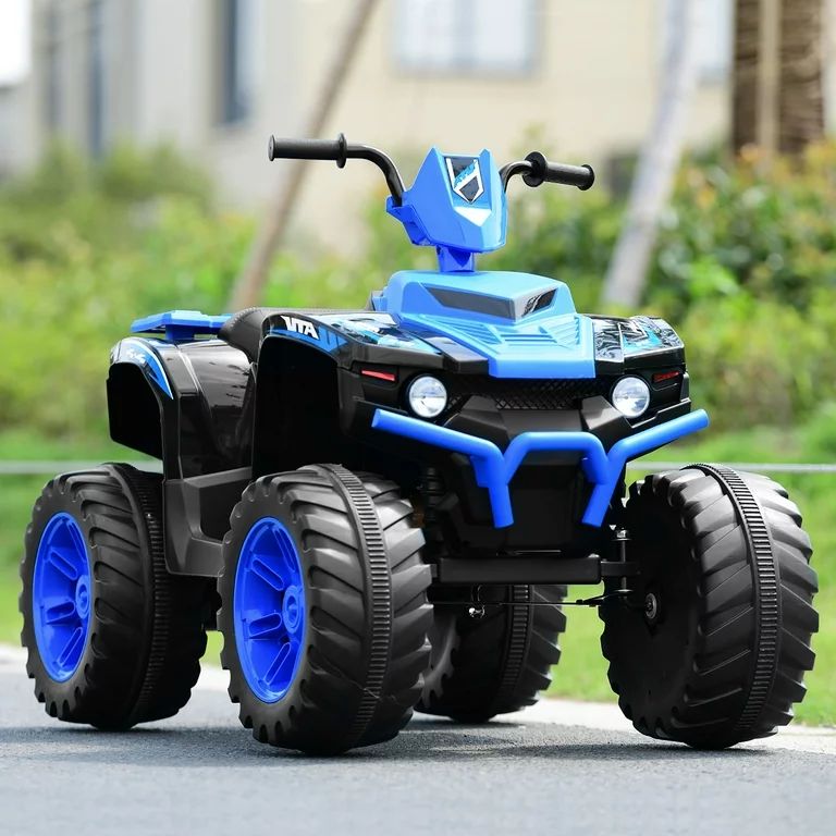 Costway 12V Kids 4-Wheeler ATV Quad Ride On Car w/ LED Lights Music  USB Navy | Walmart (US)
