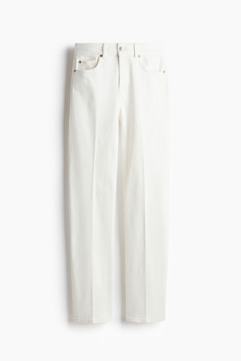 H & M - Straight High Jeans - White | H&M (US + CA)