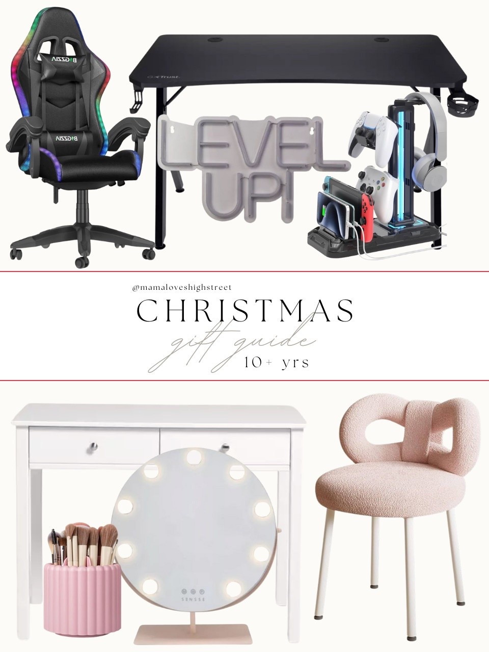 10+ year old bedroom gift idea gaming vanity desk set up teens older kids Christmas preswnrapresents

#LTKkids #LTKfamily #LTKgiftguide