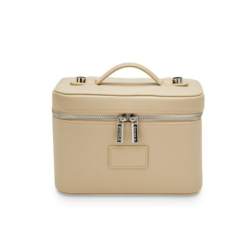 ETOILE - Mini Vanity Case Beige - Stylish Travel Makeup Bag Organizer With Removable Dividers | Amazon (US)