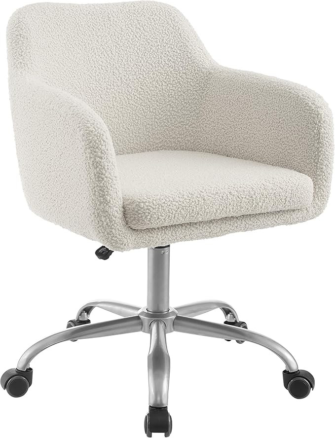 Linon Home Decor Products Linon Brooklyn Sherpa Office Chair, Ivory | Amazon (US)