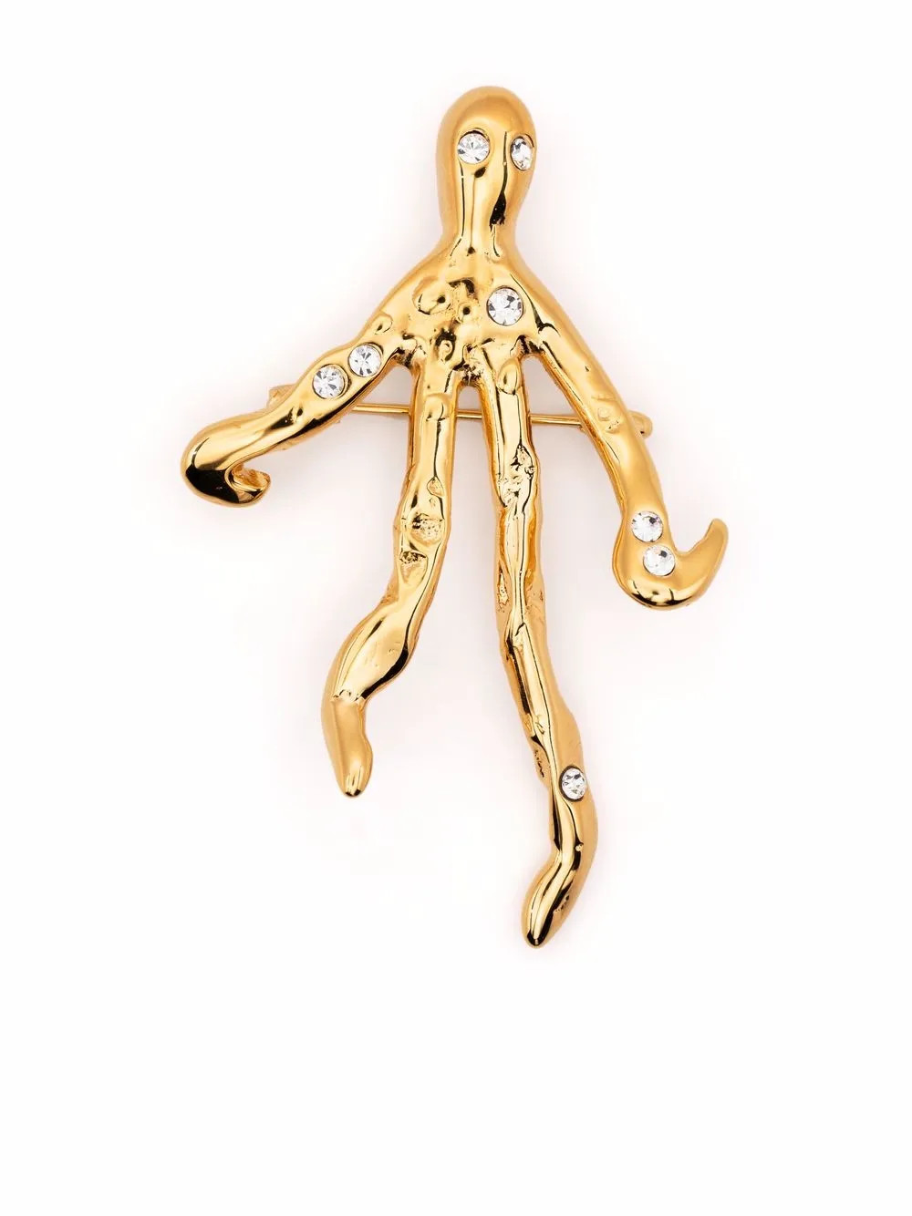 crystal-embellished hammered brooche | Farfetch (CA)