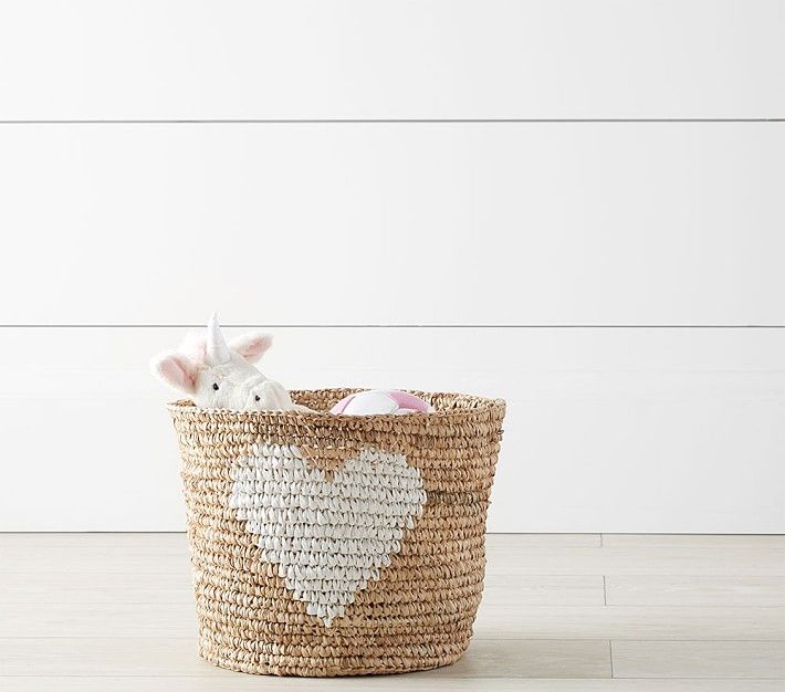 Raffia Heart Basket | Pottery Barn Kids