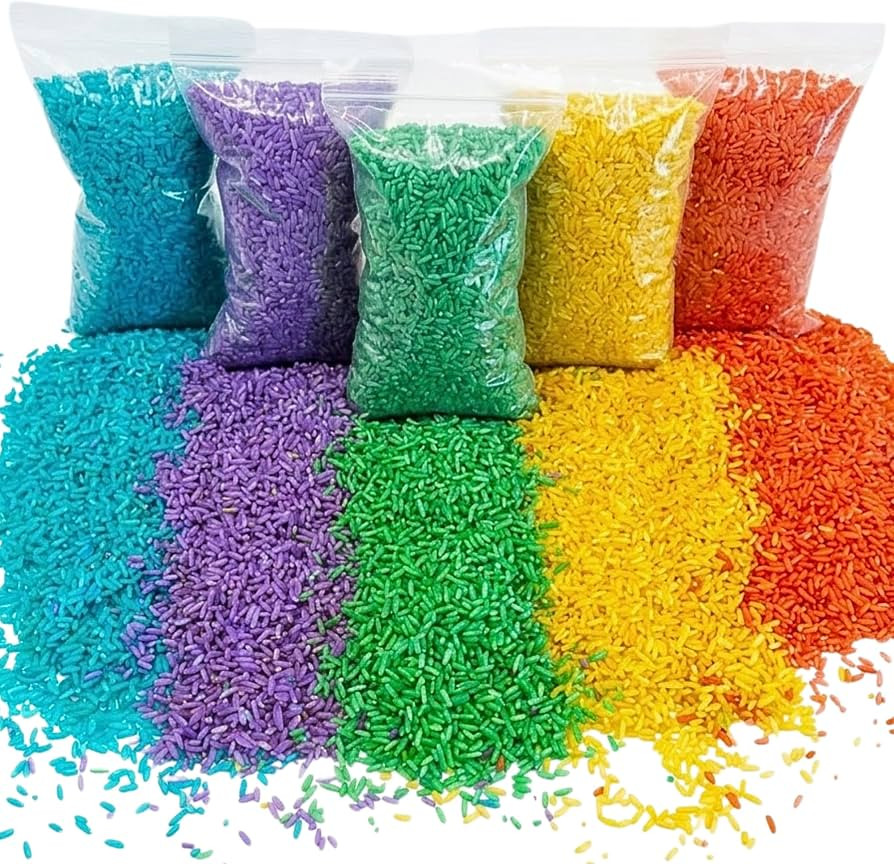 Rainbow Sensory Rice/Bin Filler for Calm, Creative Play. 5 Colors, 5 Cups (2.25 lbs). Montessori ... | Amazon (US)