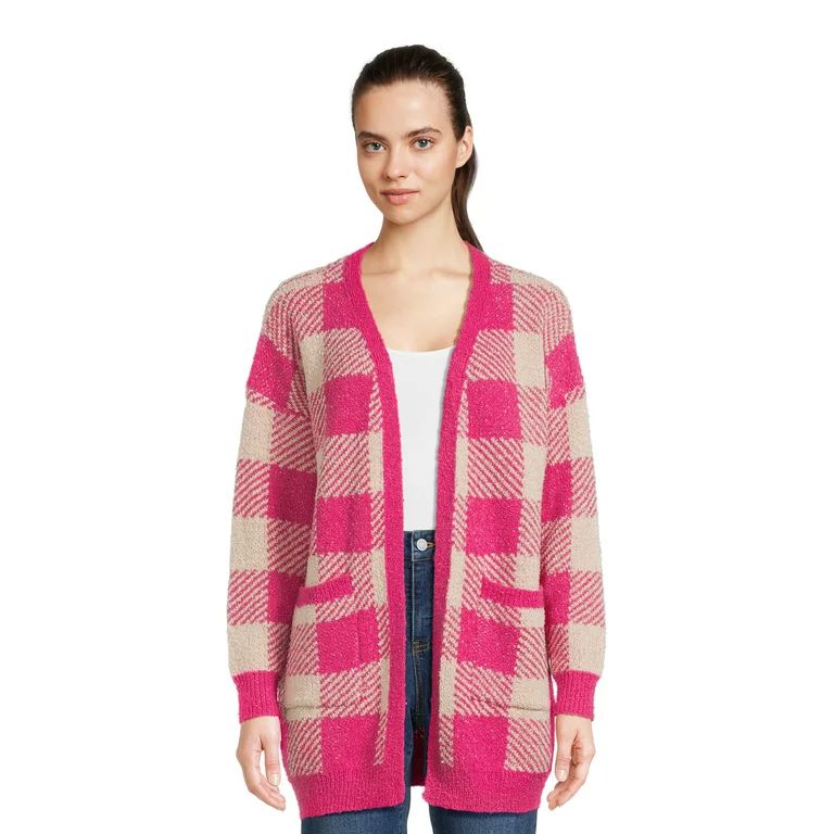 Dreamers by Debut Women's Open Front Print Cardigan Sweater, Midweight | Walmart (US)