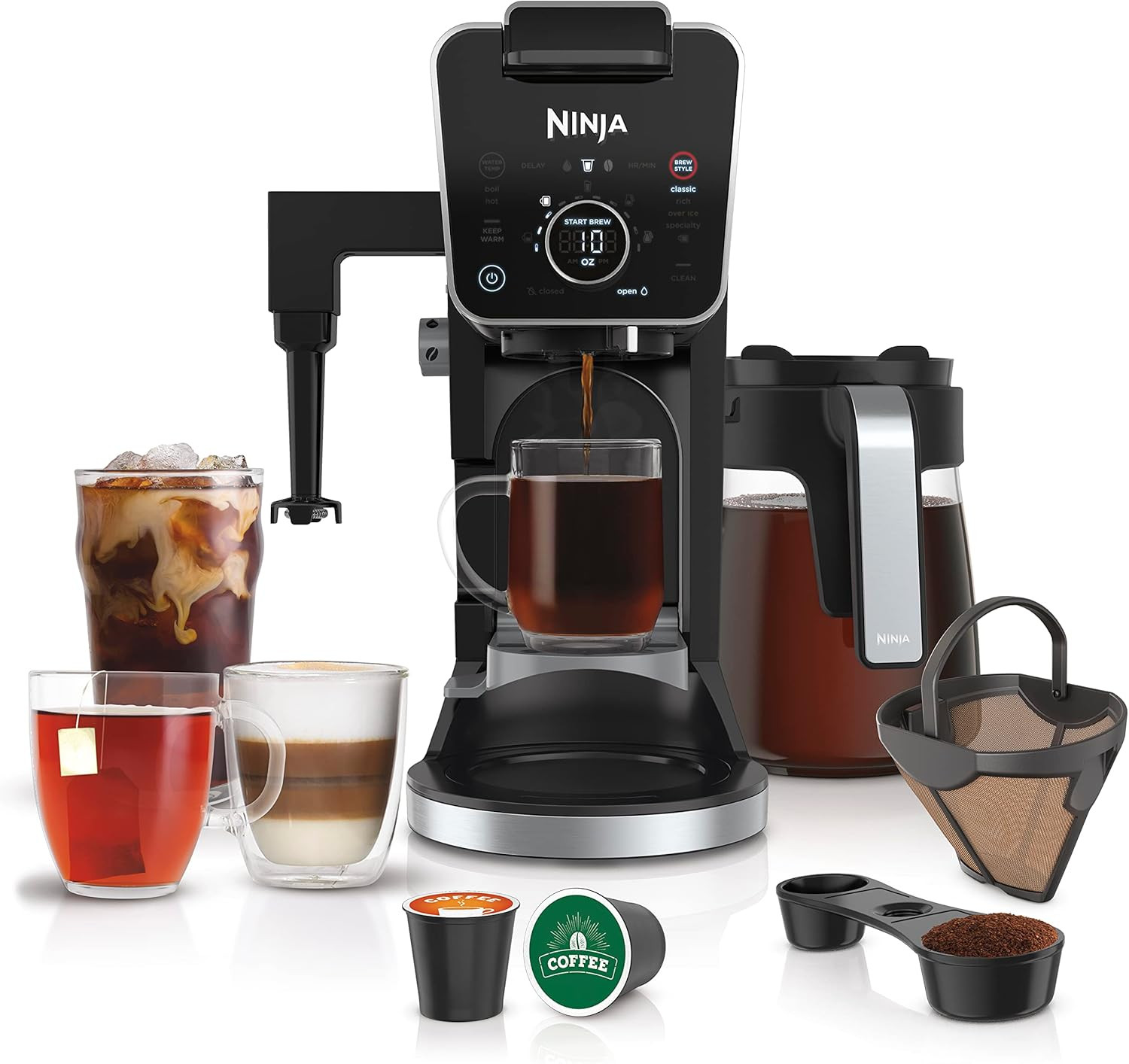 Ninja Hot and Iced Coffee Maker, Single Serve Coffee Maker and Drip Coffee Machine, DualBrew Pro ... | Amazon (US)