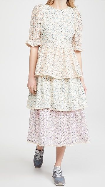 Multi Color 3 Tier Ruffle Dress | Shopbop