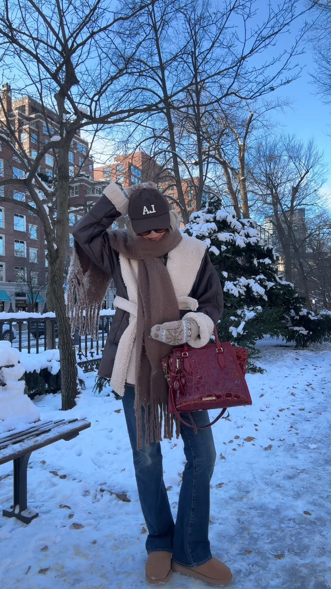 Cozy winter outfit 

This Aviator Sherpa jacket is so cute from asos I’m obsessed 

Bag is from Brahmin luxury 
Jeans are Marshall’s lucky brand 

#LTKStyleTip #LTKFindsUnder100 #LTKSeasonal