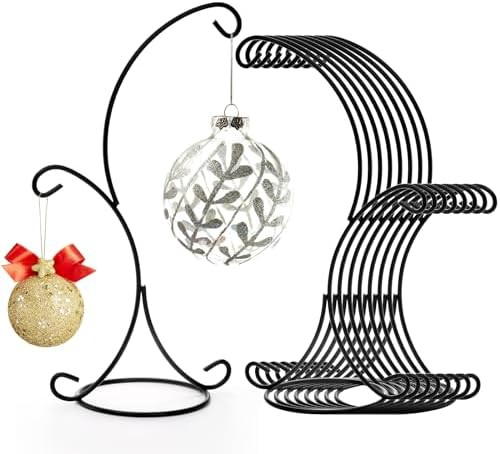 Kingrol 8 Pack Ornament Display Stands, 14" Iron Pothook Stands with Hooks for Hanging Air Plant ... | Amazon (US)