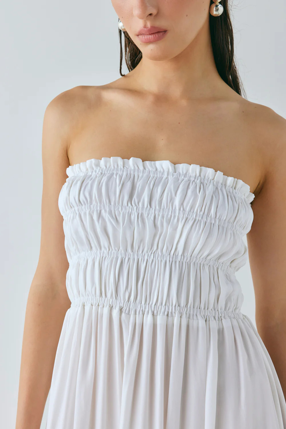 Eliana Maxi Dress White | VRG Grl