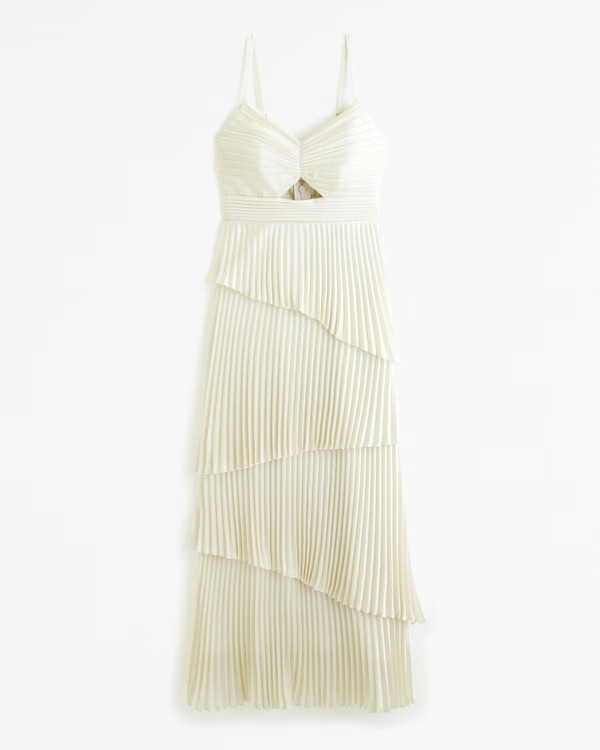The A&F Giselle Pleated Tiered Maxi Dress | Abercrombie & Fitch (US)