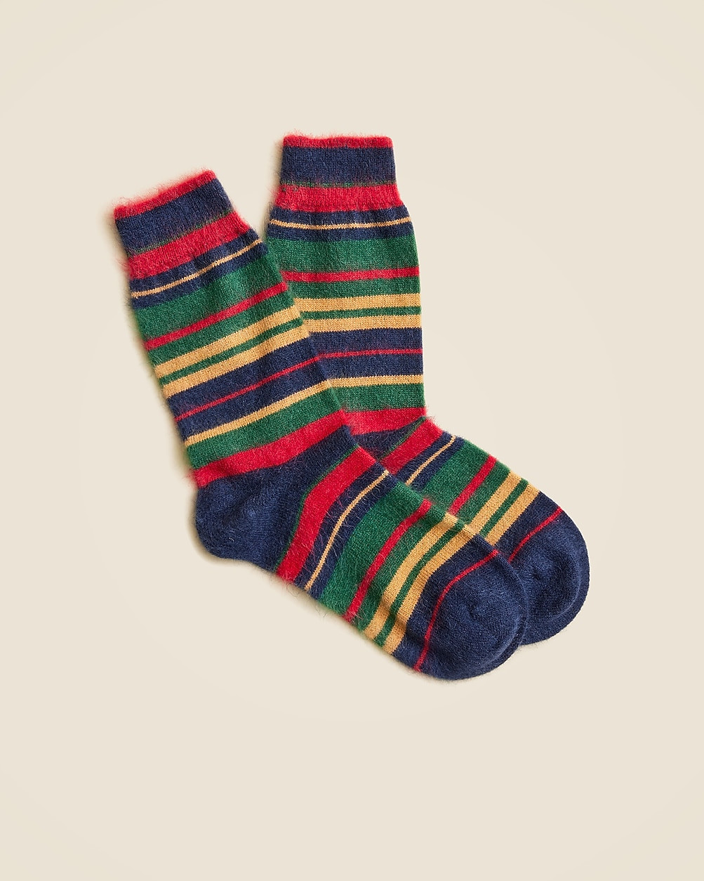 Brushed cashmere-blend socks in stripe | J. Crew US
