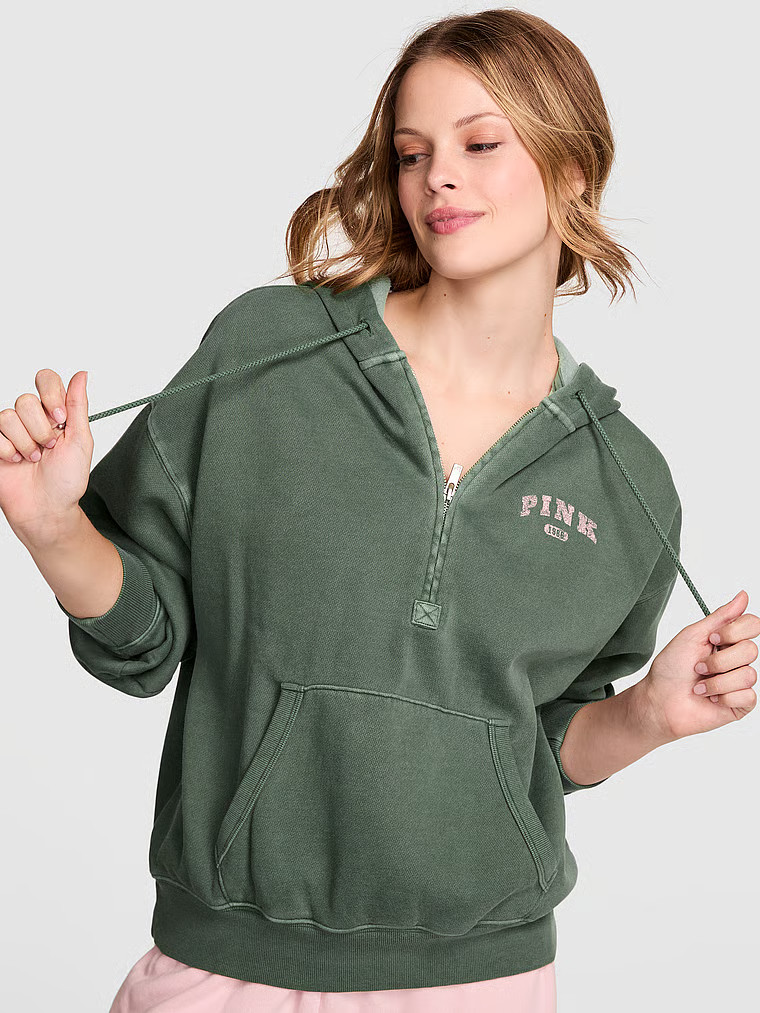 Ivy Fleece Campus Half-Zip Hoodie | Victoria's Secret (US / CA )