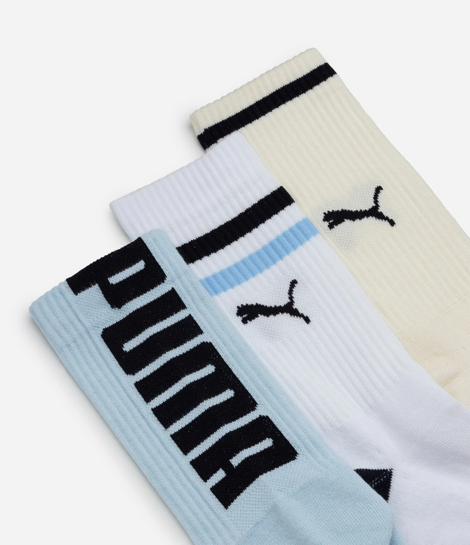 Kit 03 Meias Cano Alto Esportiva em Algodão Puma Cinza/ Preto/ Branco - Lojas Renner | Renner (BR)