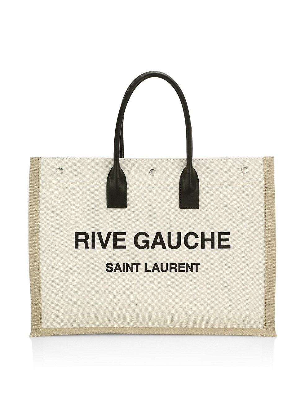Saint Laurent Rive Gauche Linen & Leather Tote | Saks Fifth Avenue