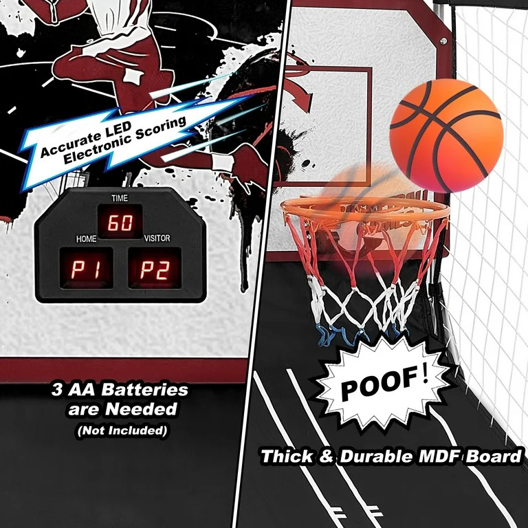 Dual Shot Basketball Arcade Game, Segmart Foldable Indoor Electronic Arcade Basketball Game with ... | Walmart (US)